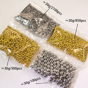 Cuentas Redondas de Plástico Doradas y Plateadas para Hacer Collares y Pulseras, 3/4/5/8 mm/1 Bolsa de 30 g, Encantadoras y Modernas, Vanguardistas - Product Image 5