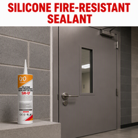 Scellant silicone ignifuge classe 25, durcissement neutre, pour joints de construction en béton, murs, sols, portes et fenêtres