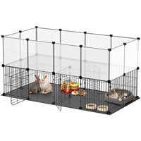 Enclos de jeu pour animaux de compagnie en fil métallique à assembler soi-même, enclos de sécurité pour animaux de compagnie en intérieur, cage pour lapin, chat, cochon d'Inde, petits animaux, clôture d'exercice