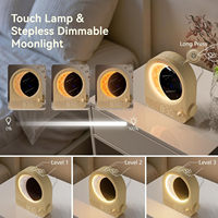 Réveils avec lampe lunaire à intensité variable, 12 niveaux de volume pour les dormeurs profonds, 10 sons naturels avec minuterie de 30/60/90 minutes