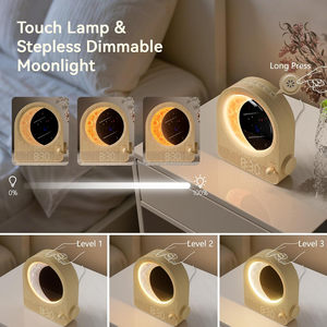 Réveils avec lampe lunaire à intensité variable, 12 niveaux <span class=keywords><strong>de</strong></span> volume pour les dormeurs profonds, 10 sons naturels avec minuterie <span class=keywords><strong>de</strong></span> 30/60/90 minutes - Product Image 4