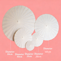 Parapluie en papier blanc avec cadre en bois de 84 cm et 60 cm, prêt à être expédié, best-seller, pour cadeau promotionnel