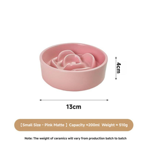 Penjualan terlaris pola kelopak mangkuk hewan peliharaan keramik pakan lambat desain pencernaan sehat berbagai ukuran & warna - Product Image 2