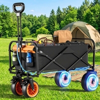 Chariot de plage électrique pliable et motorisé avec plateforme pour le jardin, les sentiers et les campings