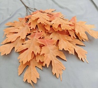 Nouveauté 2026 Feuilles de chêne en plastique soyeux 3 branches Feuille artificielle Décoration suspendue au plafond pour Pâques