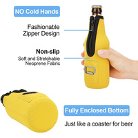 Refroidisseur trapu isolé en néoprène de 12oz cadeaux de fête promotionnels ouvre-bouteille à fermeture éclair Sublimation canette refroidisseurs de bouteille de bière Cozies