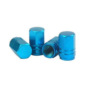 Tapas de Válvula Hexagonales de Aleación de Aluminio en Negro, Rojo, Azul, Dorado y Plateado para Modificación de Neumáticos de Auto, Estándar Americano, Sin Cámara - Product Image 5
