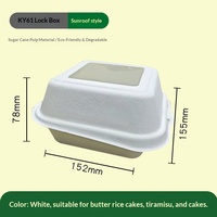 Conteneur jetable biodégradable en pulpe - Boîte à emporter pour bento/hamburger/croissant/gâteau - 300 pièces