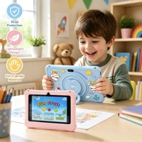 Tablette Enfants W7 7 Pouces Android 11 12 Go RAM 256 Go ROM Double Caméra 4000 mAh Wi-Fi 5G CE FCC, Ordinateur Portable d'Apprentissage pour Enfants, Tablette PC Wi-Fi