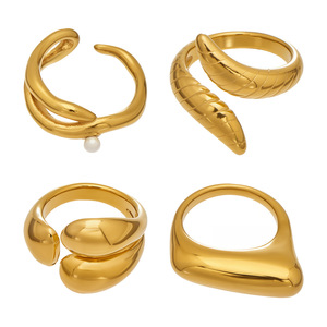 Direkt vom Hersteller Hochwertiger 18K Vergoldeter Edelstahl Schlangenring Hochwertiger Offener Fingerring für Damen Individuelles Logo Möglich - Product Image 1
