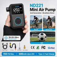 Compresseur d'air électrique rechargeable haute performance 150 PSI pour pneus de vélo, pompe à air rapide à double valve pour vélos électriques, VTT et vélos de route