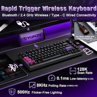 Clavier de jeu sans fil OEM ODM RT75 PRO à effet Hall, mécanique, à déclenchement rapide, magnétique, Bluetooth, USB-C 2.4G, double fréquence de polling 8 kHz