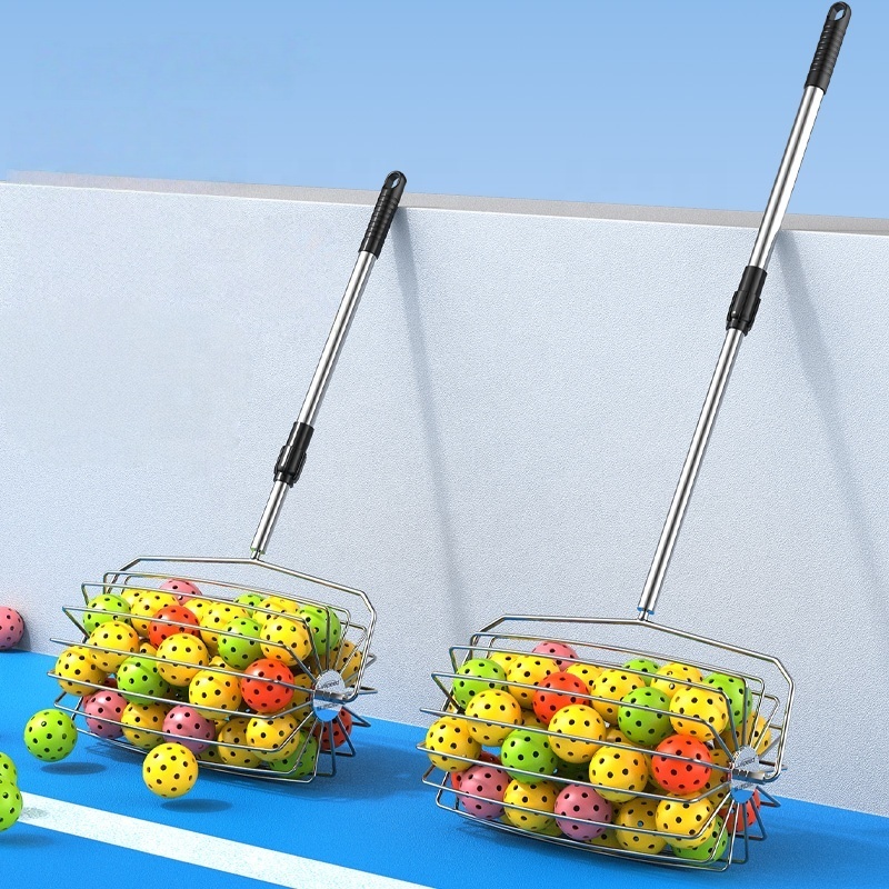 New High Quality Stainless Steel & ABS Roller Pickleball Picker with Custom Logo for Court Equipment