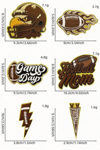 Patchs thermocollants brodés à bordure dorée, motifs sportifs, dessins animés et rugby pour vêtements et sacs - Product Image 3