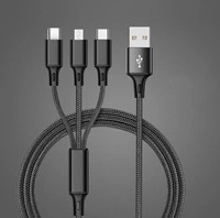 Câble de charge USB multifonction, chargeur de téléphone, câble de données USB tressé en nylon, type C 3 en 1, grandes réductions, personnalisation du logo, 3 en 1