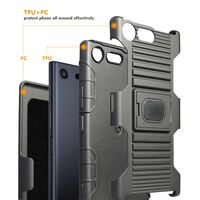 Coque antichoc hybride Armor Combo Funda Clip de ceinture pivotant en matériau PC Double béquille pour XZ Premium (G8141/G8142)