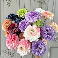 3 Têtes de fleurs artificielles en soie Koi Pivoine Carpe Dragon pour décoration de fond de mariage, art floral et arrangements floraux