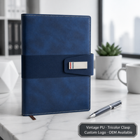 Planner Kulit Vegan PU Suede dengan Logo Custom, Sampul Keras, 100 Lembar, Grosir A5 OEM, Jepitan Tiga Warna, Jurnal, Buku Catatan Hadiah