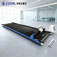 Découpeuse laser à fibre sur rail de grande taille CORAL CRL-12025AD avec commande CNC et plateau à haute capacité de charge pour le traitement des tôles d'acier épaisses