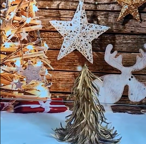 Or coq plume arbres de noël pour extérieur intérieur maison bureau chambre hiver vacances fête décor article ornement approvisionnement - Product Image 1