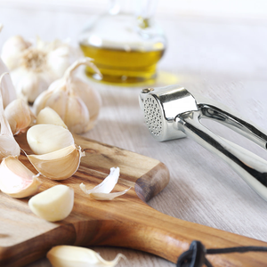 Gloway – Gadget de cuisine avec Logo, boutons de <span class=keywords><strong>pression</strong></span> intégrés, <span class=keywords><strong>presse</strong></span>-ail manuel, broyeur d'ail, outil de <span class=keywords><strong>presse</strong></span>-ail en alliage de Zinc - Product Image 6