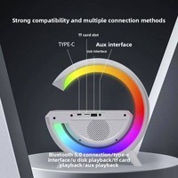 Haut-parleur Bluetooth à charge sans fil, réveil, lampe de bureau multifonctionnelle, veilleuse, ABS, double bass, cadeau d'anniversaire pour hommes