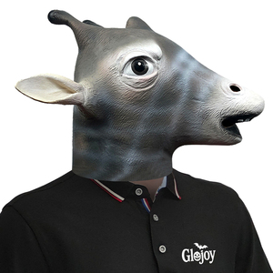 Giraffe <b>Latex</b> Head <b>Mask</b> Animal Costume Accessory for Safari Themed Parties Halloween Events and Carnival Shows - Product Image 1