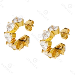 Pendientes de aro de Amore elegantes personalizados de oro y plata 2024 joyería de alta calidad de tendencia 925 de tendencia - Product Image 5