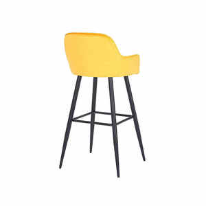 Partner-<span class=keywords><strong>taburete</strong></span> de Bar de terciopelo, patas de Metal, <span class=keywords><strong>encimera</strong></span> de <span class=keywords><strong>cocina</strong></span>, Taburetes de Bar de lujo con reposabrazos, color amarillo - Product Image 3