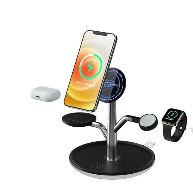 2026 New 3-in-1 Fast Wireless Charging Station 5W 10W 15W Magnetic Stand for Phone New Product for Mobile Phone Users