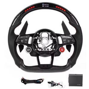 Volant à LED en fibre de carbone <span class=keywords><strong>RS</strong></span> R8 Volant pour Audi A3 A4 B6 RS6 C8 RS3 8 V SQ8 SQ5 B8 B8.5 B9.5 <span class=keywords><strong>Q3</strong></span> S3 A1 A5 A6 A7 - Product Image 4