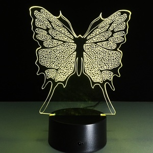 Acrilico Luci di Notte Per I Bambini Farfalla 3D Da Comodino A Led di Notte del Giocattolo Della Lampada Della Luce 7 Colori - Product Image 4