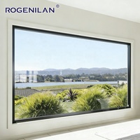 Fenêtre panoramique fixe en aluminium minimaliste Rogenilan, étanche, avec double vitrage trempé extérieur