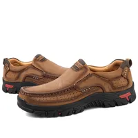 Mocassins bateau décontractés pour hommes les plus vendus – Chaussures de marche confortables en cuir véritable faites à la main, faciles à enfiler, antidérapantes pour l'été