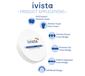 مورد قوالب الزركونيا الشفافة IVISTA، تصنيع بتقنية CAD/CAM، كتل زركونيا بيضاء للأسنان طراز ST-C - Product Image 2