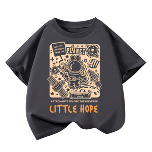 T-shirt en coton d'été à la mode pour garçons Nouveau haut décontracté à manches courtes avec impression numérique Design élégant à demi-manches pour enfants - Product Image 5
