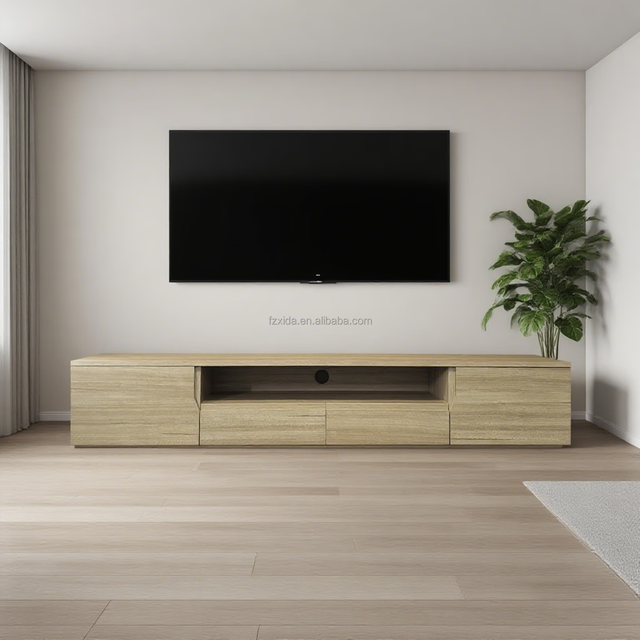 Modern Style Wooden TV Stand & Sideboard Hotel Use 65in+ Storage Display Cabinet for Living Room Bedroom Apartment