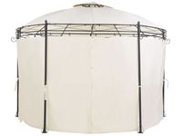 Gazebo rond de luxe avec structure en acier et éclairage solaire, design moderne, mobilier d'extérieur imperméable