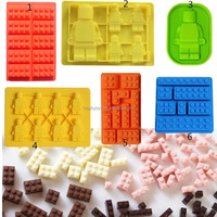 Moule en silicone de qualité alimentaire pour chocolat, bonbons, glaces et pâtisseries DIY, motifs briques de construction robotiques, multi-usages, vente en gros pour la cuisine