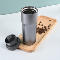 Cangkir botol Termos perjalanan, Tumbler kopi baja anak-anak dengan baterai suhu dengan fungsi pengisian nirkabel