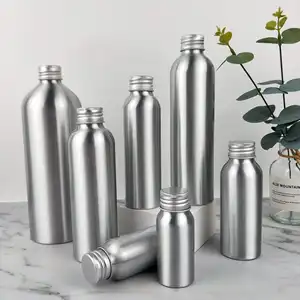Wholesale 1oz 2oz 3oz 4oz 5oz 6oz 8oz 10oz 12oz 14oz 16oz Aluminum material Can bottle Silver color for Hair Oil