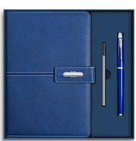 Ensemble cadeau élégant de carnet multifonction en cuir PU A5 et stylo métallique avec logo personnalisé et sac cadeau assorti
