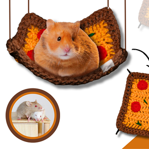Grand hamac à <span class=keywords><strong>pizza</strong></span> personnalisé avec pour hamsters, rats, souris fantaisie et autres rongeurs - Product Image 1