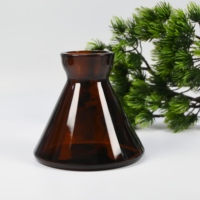 Flacon en verre plat vide pour huiles essentielles, diffuseur d'arômes de luxe noir pour la maison, avec bouchon à vis, 30ml-200ml