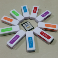 Lector de tarjetas de memoria T-flash/SD/MS/M2 multifuncional 4 en 1 de alta velocidad USB 2,0 con adaptador de cubierta Fabricante Proveedor