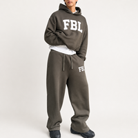 Ensemble sweat à capuche et pantalon de survêtement pour homme, imprimé, en molleton épais, coupe oversize, personnalisable OEM