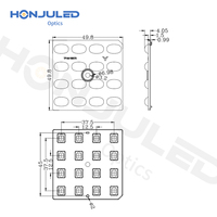 Lentille optique LED PC HONJU à haute transmission, indice de protection IP65, garantie de 2 ans, compatible avec plusieurs sources lumineuses, pour projecteur extérieur, OEM ODM