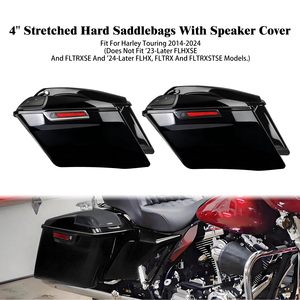Sacoches rigides étendues de 4 pouces avec couvercles prédécoupés pour haut-parleurs en ABS pour <span class=keywords><strong>Harley</strong></span> Touring Street Glide Electra Glide 2014-2024 - Product Image 1