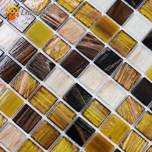 327*327mm 20*20*4mm Carré Imperméable thermofusible mosaïque murale Wc Intérieur Maison déco carré Mélange brun Brillant Verre mosaïque - Product Image 4
