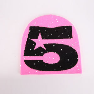 Berretti Invernali di Alta Qualità con Logo Personalizzato in Strass, Zuccotto Lavorato a Maglia Caldo per Uomo e Donna - Product Image 3